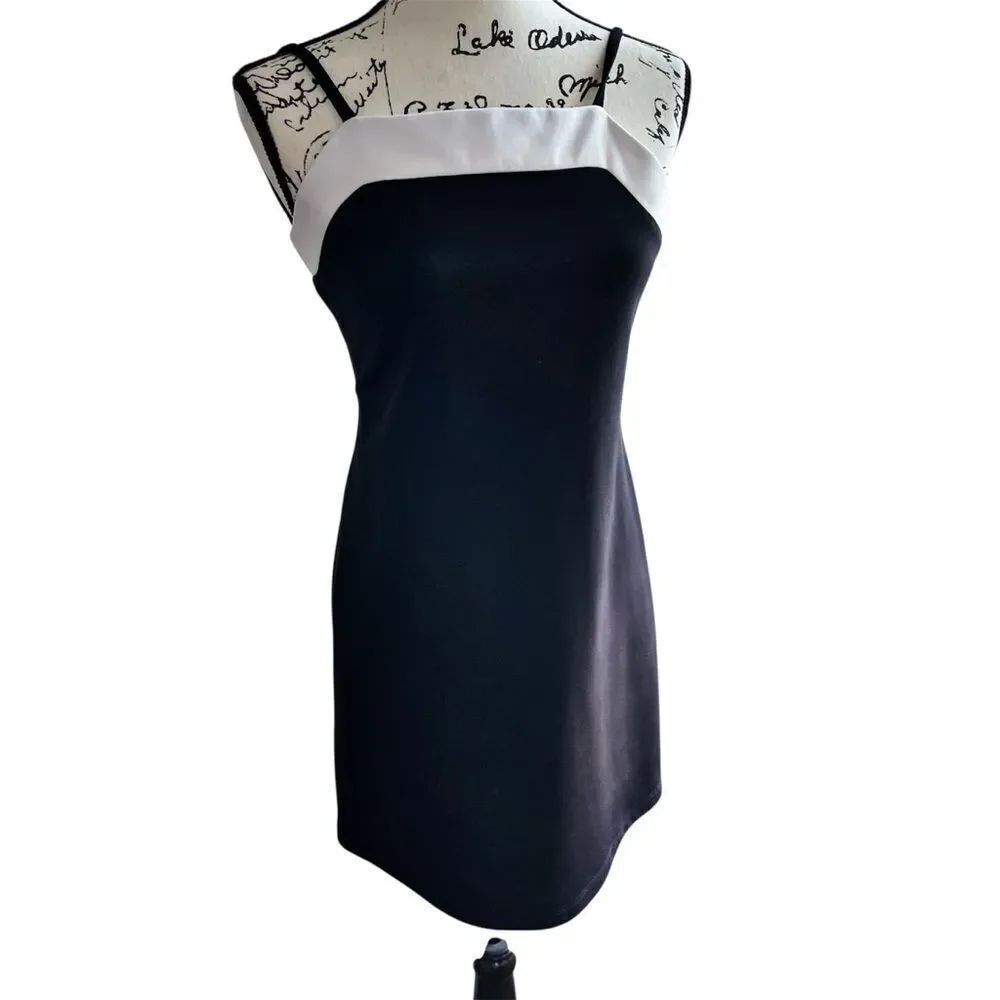 Amy Byer Cream Sheath Mini Dress Spaghetti Strap LBD Size 16 Youth
